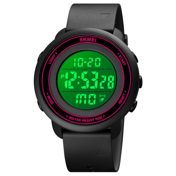 SKMEI 1736 Orologio elettronico luminoso con display digitale a LED con quadrante rotondo triplicato