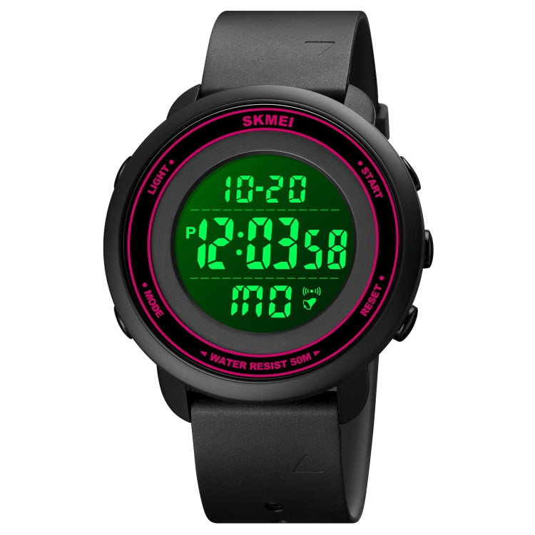 SKMEI 1736 Orologio elettronico luminoso con display digitale a LED con quadrante rotondo triplicato