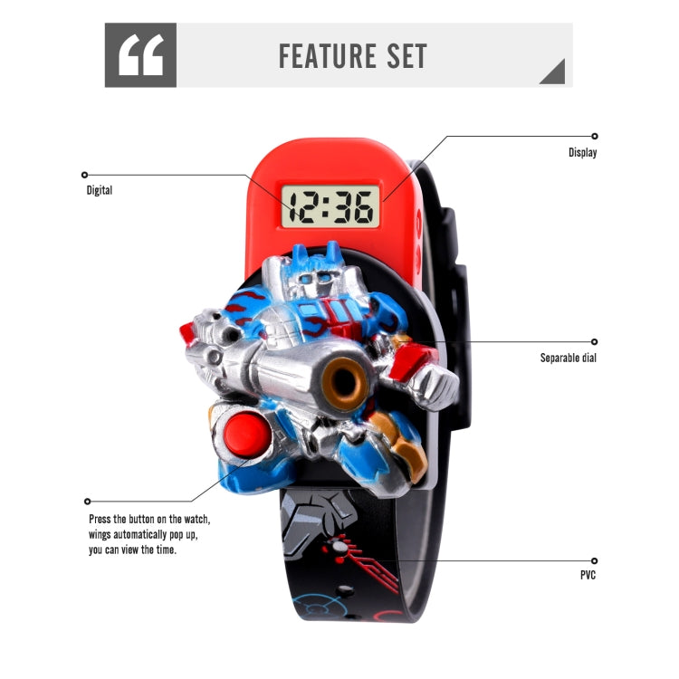 SKMEI 1750 Orologio elettronico con display digitale a LED per robot dei cartoni animati tridimensionale per bambini, SKMEI 1750