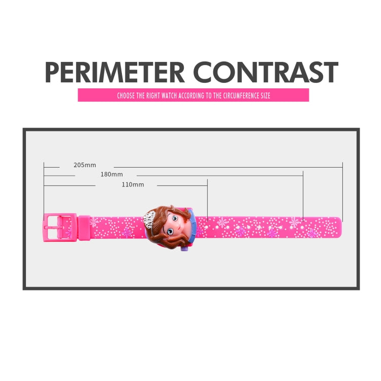 SKMEI 1752 Orologio elettronico con display digitale a LED principessa tridimensionale dei cartoni animati per bambini, SKMEI 1752