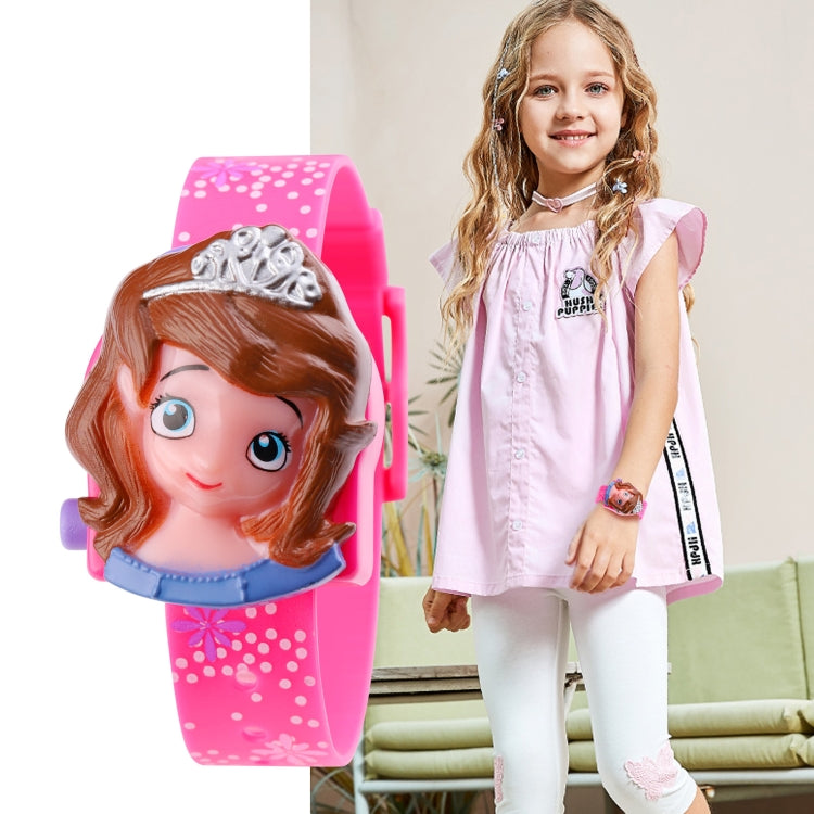 SKMEI 1752 Orologio elettronico con display digitale a LED principessa tridimensionale dei cartoni animati per bambini, SKMEI 1752