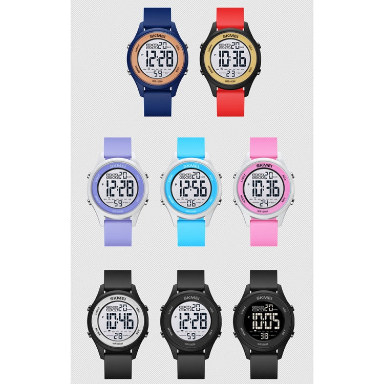 SKMEI 1758 Orologio elettronico con cinturino in silicone luminoso con display digitale a LED multifunzionale