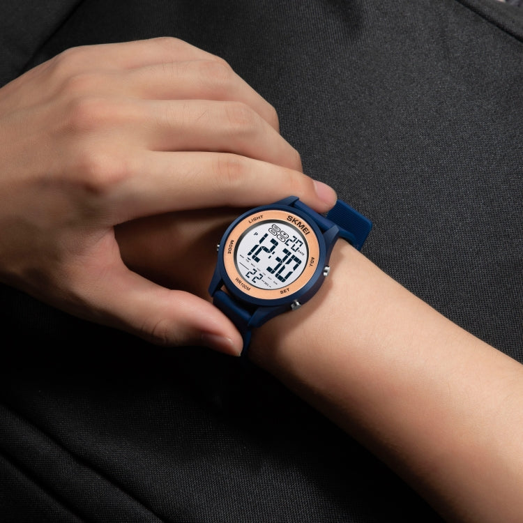 SKMEI 1758 Orologio elettronico con cinturino in silicone luminoso con display digitale a LED multifunzionale