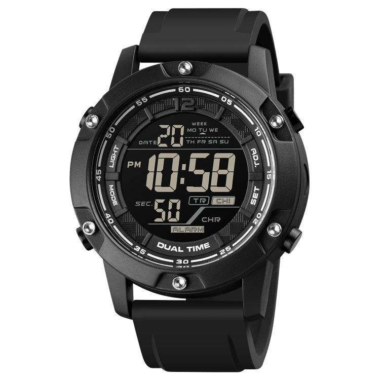 SKMEI 1762 Orologio elettronico luminoso impermeabile con display digitale doppio LED rotondo triplo, SKMEI 1762