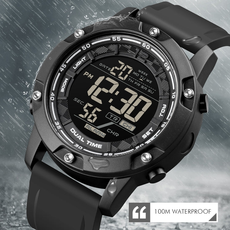 SKMEI 1762 Orologio elettronico luminoso impermeabile con display digitale doppio LED rotondo triplo, SKMEI 1762