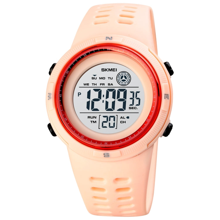 SKMEI 1773 Orologio elettronico con retroilluminazione colorata a LED rotondo triplicato con doppio fuso orario
