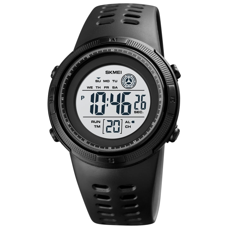 SKMEI 1773 Orologio elettronico con retroilluminazione colorata a LED rotondo triplicato con doppio fuso orario