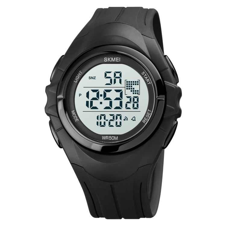 SKMEI 1790 Orologio elettronico luminoso da uomo con display digitale a doppio fuso rotondo triplicato a LED