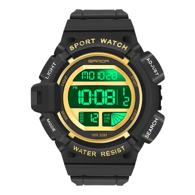 SANDA 2106 LED Display Digitale Sveglia Luminosa Orologio Sportivo da Uomo per Sport all'Aria Aperta