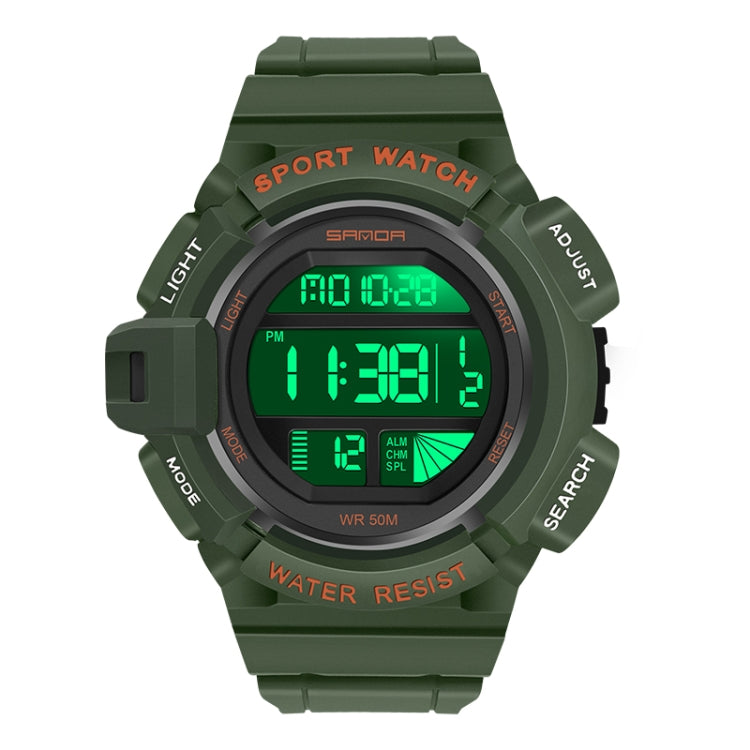 SANDA 2106 LED Display Digitale Sveglia Luminosa Orologio Sportivo da Uomo per Sport all'Aria Aperta