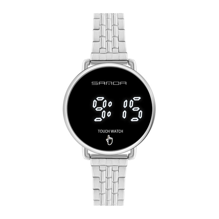 SANDA 8011 Touch Screen LED Display Digitale Quadrante Tondo Orologio Elettronico da Uomo