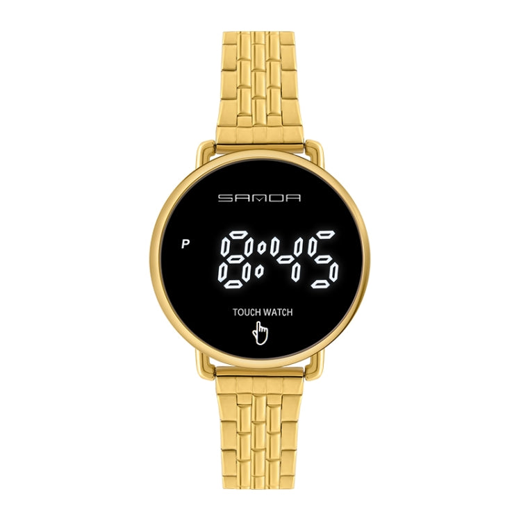 SANDA 8011 Touch Screen LED Display Digitale Quadrante Tondo Orologio Elettronico da Uomo