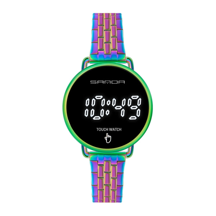 SANDA 8011 Touch Screen LED Display Digitale Quadrante Tondo Orologio Elettronico da Uomo