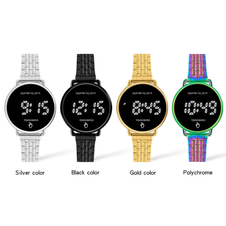 SANDA 8011 Touch Screen LED Display Digitale Quadrante Tondo Orologio Elettronico da Uomo
