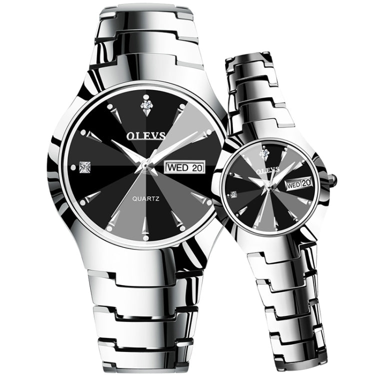 OLEVS 8697 Orologio al quarzo luminoso impermeabile moda coppia, OLEVS 8697 (Black)