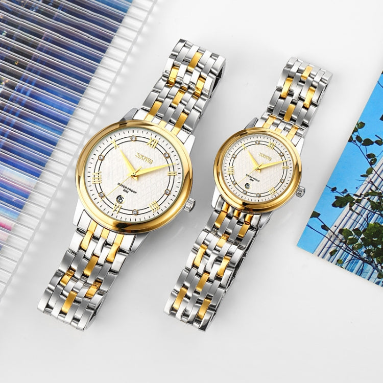Orologio al quarzo impermeabile con cinturino con fibbia in acciaio inossidabile SKMEI 9272, Man, Women