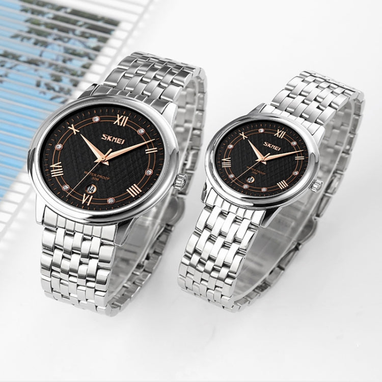 Orologio al quarzo impermeabile con cinturino con fibbia in acciaio inossidabile SKMEI 9272, Man, Women