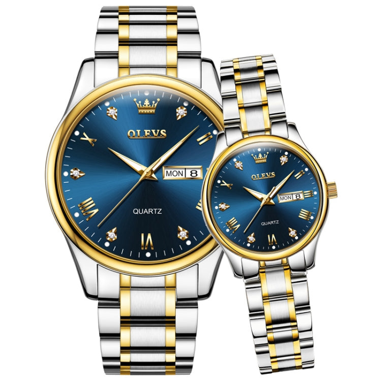 OLEVS 5563 Coppia Luminoso Orologio Al Quarzo Impermeabile, Couple Quartz Watch