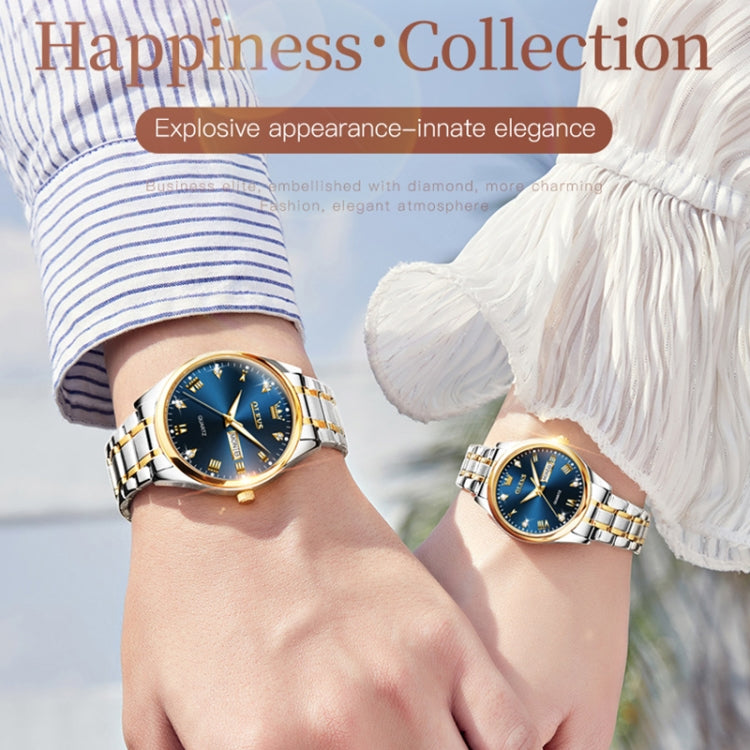 OLEVS 5563 Coppia Luminoso Orologio Al Quarzo Impermeabile, Couple Quartz Watch