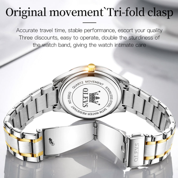 OLEVS 5563 Coppia Luminoso Orologio Al Quarzo Impermeabile, Couple Quartz Watch
