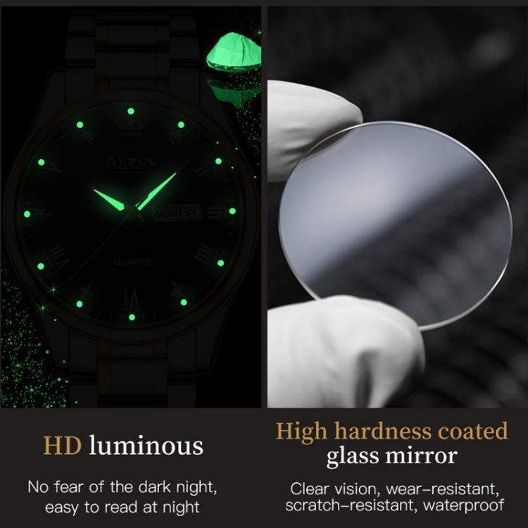 OLEVS 5563 Coppia Luminoso Orologio Al Quarzo Impermeabile, Couple Quartz Watch