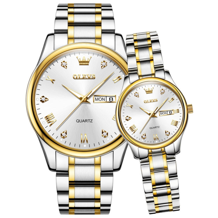 OLEVS 5563 Coppia Luminoso Orologio Al Quarzo Impermeabile, Couple Quartz Watch