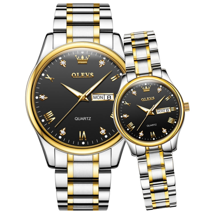 OLEVS 5563 Coppia Luminoso Orologio Al Quarzo Impermeabile, Couple Quartz Watch
