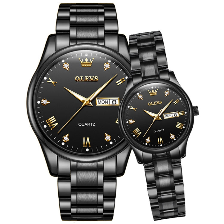 OLEVS 5563 Coppia Luminoso Orologio Al Quarzo Impermeabile, Couple Quartz Watch