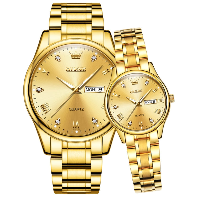 OLEVS 5563 Coppia Luminoso Orologio Al Quarzo Impermeabile, Couple Quartz Watch