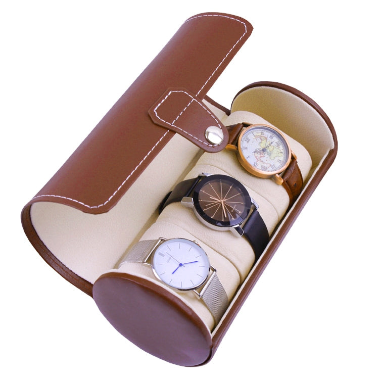 Custodia Protettiva per Orologi da Viaggio in Pelle PU - Scatola Portatile per 3 Orologi, Morbida e Compatta