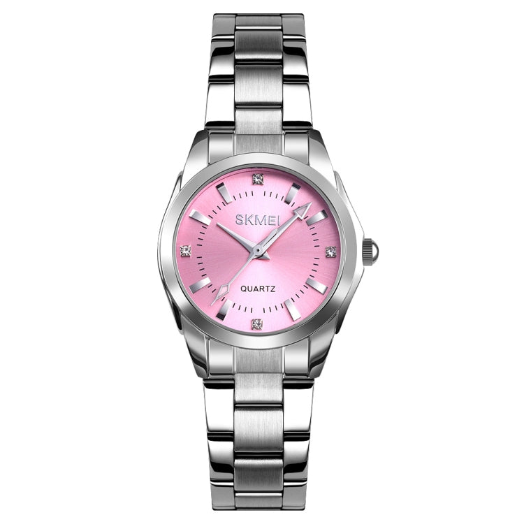 SKmei 1620 orologio da donna con cinturino in acciaio al quarzo impermeabile casual creativo con strass delicato