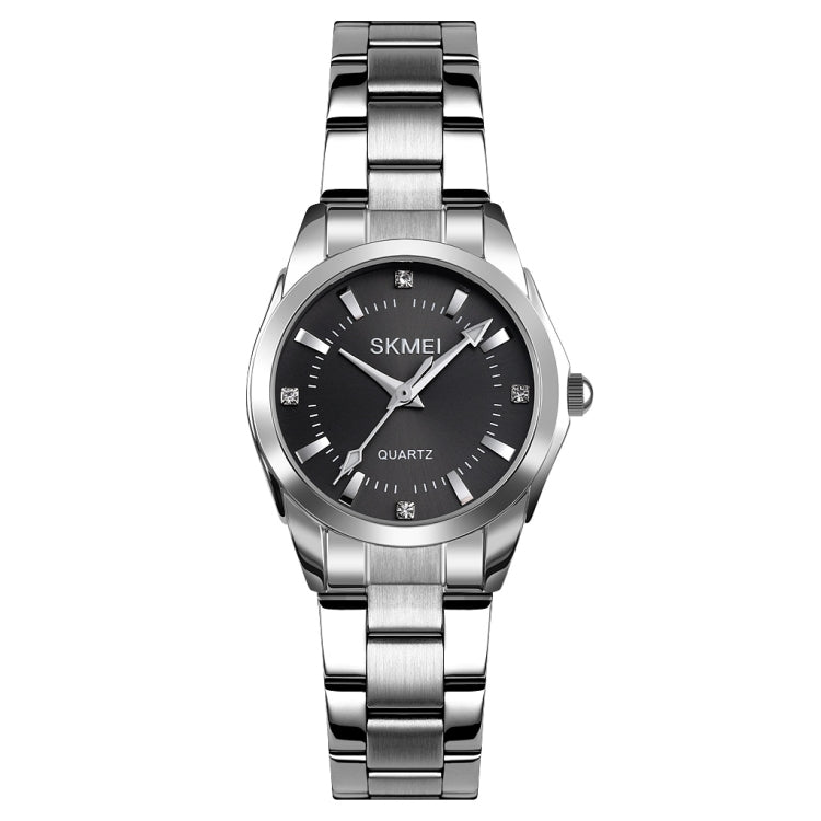 SKmei 1620 orologio da donna con cinturino in acciaio al quarzo impermeabile casual creativo con strass delicato