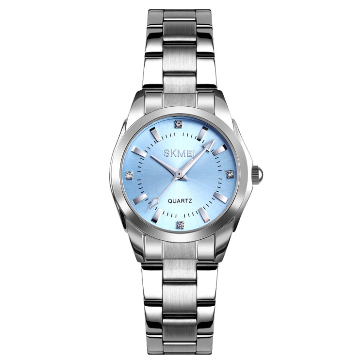 SKmei 1620 orologio da donna con cinturino in acciaio al quarzo impermeabile casual creativo con strass delicato