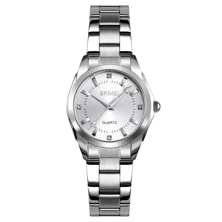 SKmei 1620 orologio da donna con cinturino in acciaio al quarzo impermeabile casual creativo con strass delicato
