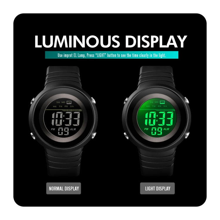SKMEI 1497 Sveglia con orologio elettronico con display singolo retroilluminato moda semplice