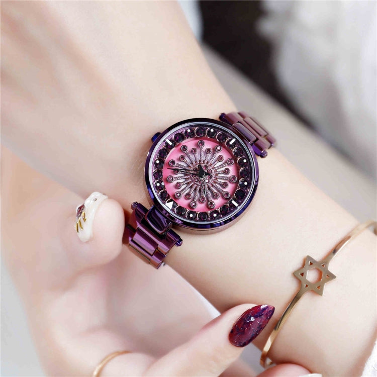 SANDA 1017 Lady Watch All Over The Sky Star Orologio girevole a 360 gradi Orologio da donna con cinturino in acciaio con diamanti