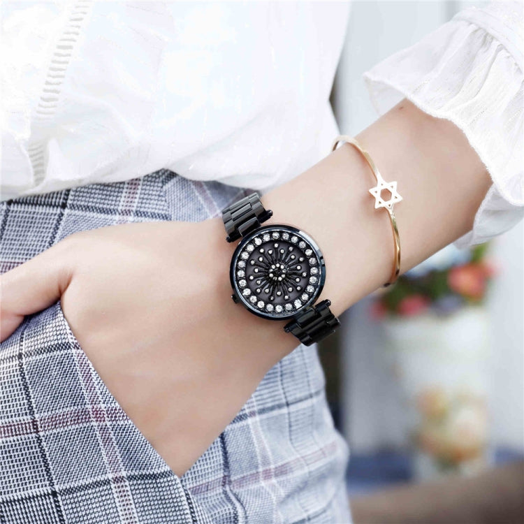 SANDA 1017 Lady Watch All Over The Sky Star Orologio girevole a 360 gradi Orologio da donna con cinturino in acciaio con diamanti