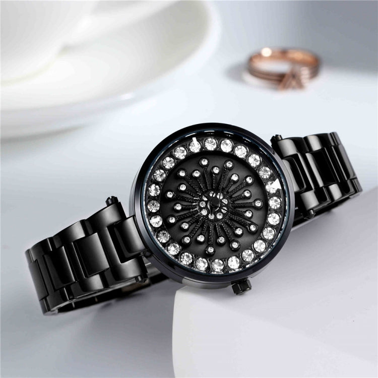 SANDA 1017 Lady Watch All Over The Sky Star Orologio girevole a 360 gradi Orologio da donna con cinturino in acciaio con diamanti