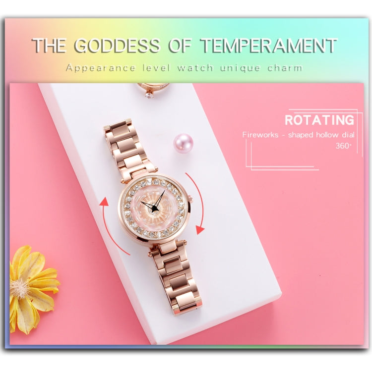 SANDA 1017 Lady Watch All Over The Sky Star Orologio girevole a 360 gradi Orologio da donna con cinturino in acciaio con diamanti