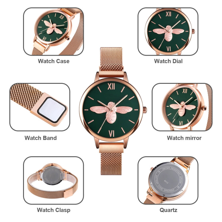 Skmei 9212 Fashion Lady Quartz Watch Student Temperamento femminile Orologio da cintura con rete di aspirazione magnetica impermeabile