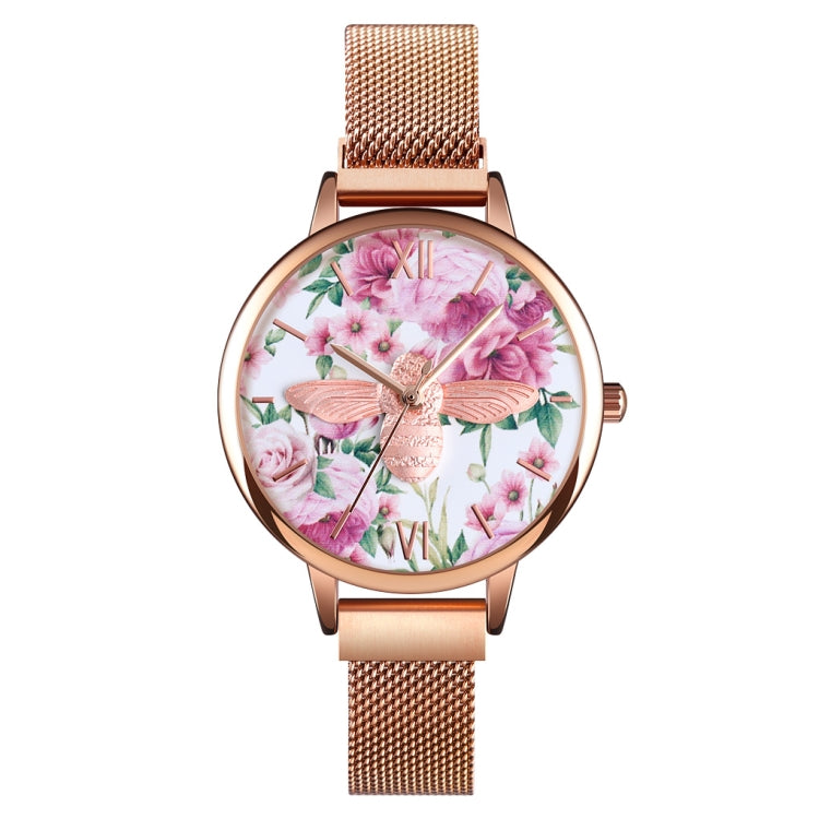 Skmei 9212 Fashion Lady Quartz Watch Student Temperamento femminile Orologio da cintura con rete di aspirazione magnetica impermeabile