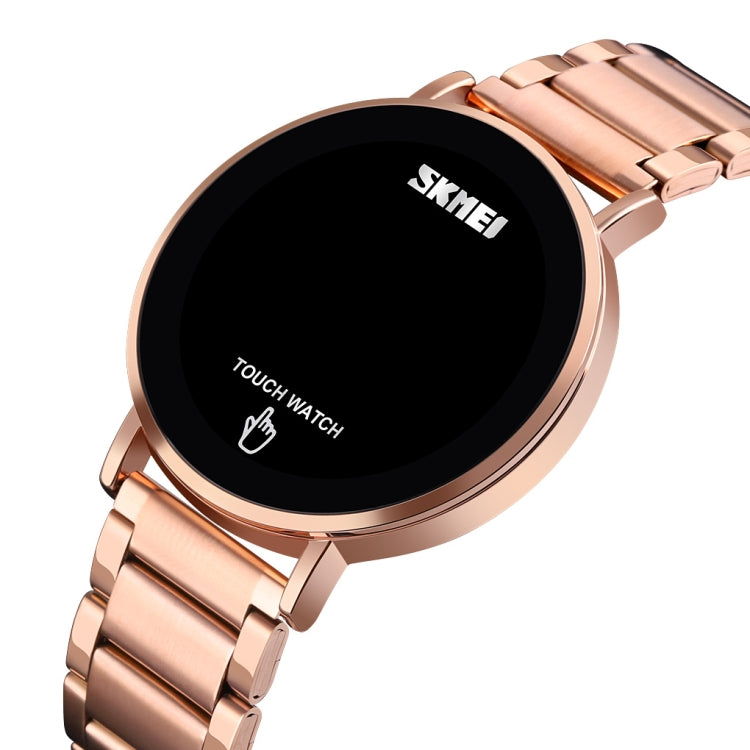 SKMEI 1550 Orologio da uomo touch screen a LED semplice ed elegante in acciaio inossidabile impermeabile con orologio elettronico