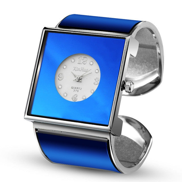 Orologio al quarzo da donna con quadrante grande e quadrante quadrato