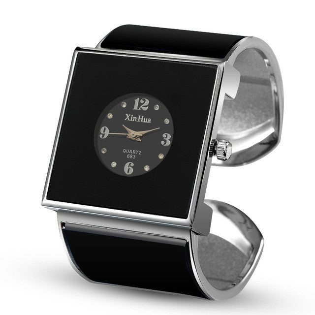 Orologio al quarzo da donna con quadrante grande e quadrante quadrato