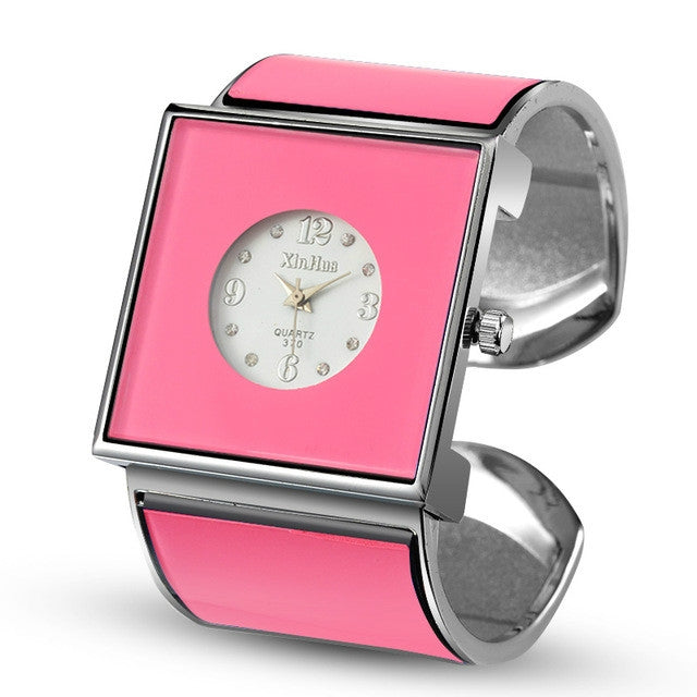 Orologio al quarzo da donna con quadrante grande e quadrante quadrato
