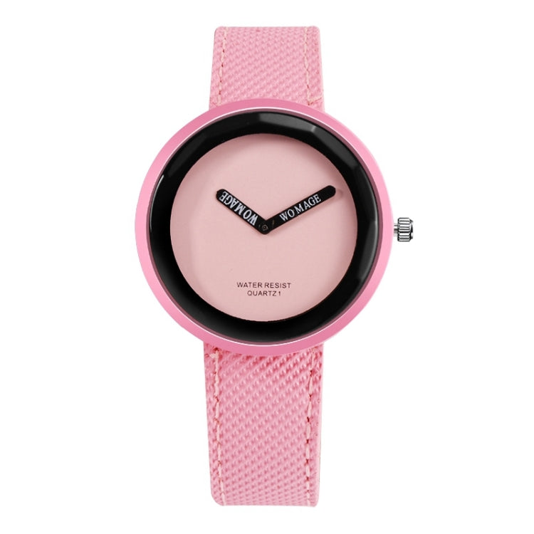 Orologio al quarzo con cinturino in pelle opaca con quadrante rotondo stile semplice per uomo/donna