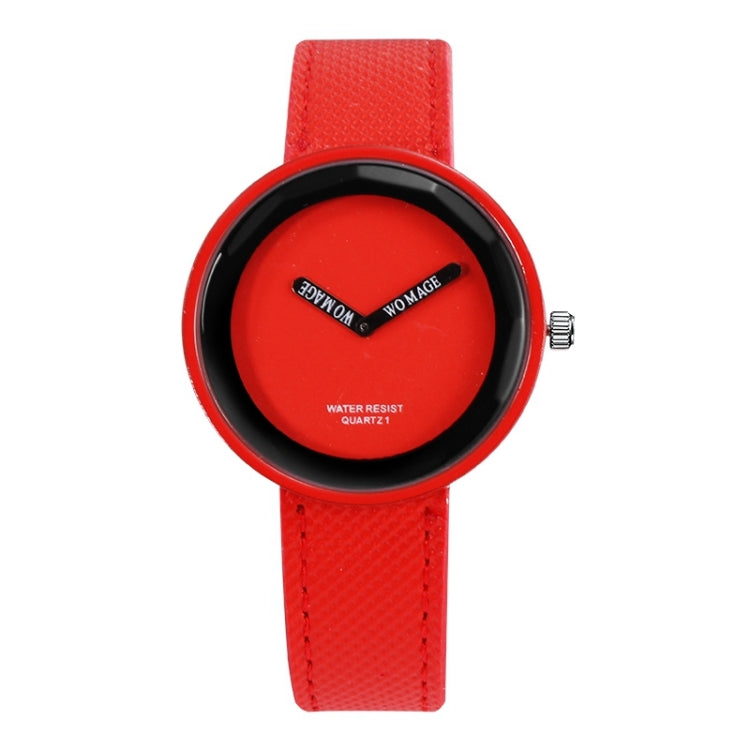 Orologio al quarzo con cinturino in pelle opaca con quadrante rotondo stile semplice per uomo/donna