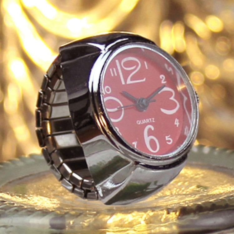 2 pezzi L04 2018 quadrante analogico al quarzo orologio creativo acciaio freddo elastico al quarzo anello orologio uomo donna, Red, White