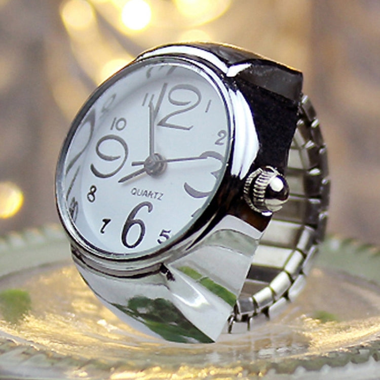 2 pezzi L04 2018 quadrante analogico al quarzo orologio creativo acciaio freddo elastico al quarzo anello orologio uomo donna, Red, White