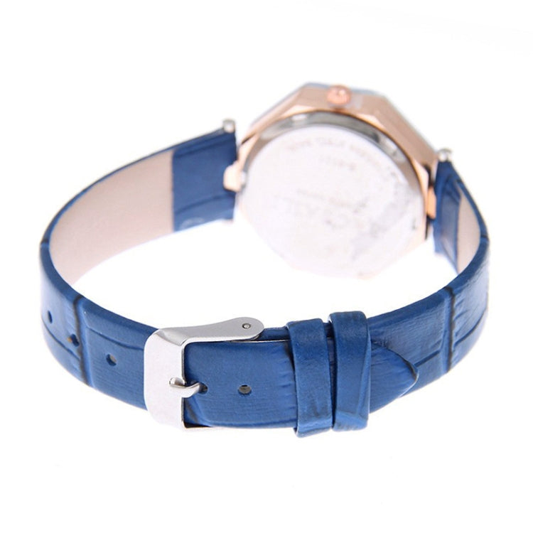 Orologio da polso al quarzo in pelle con geometria con taglio a gemma, orologio alla moda per donna